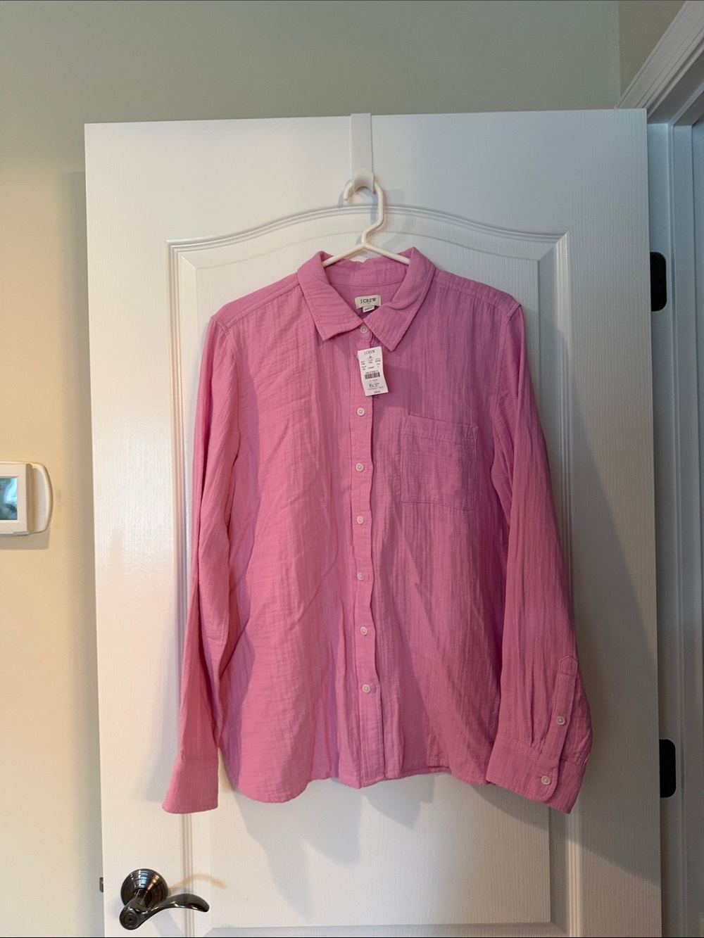 NWT J Crew Soft Cotton Pink Button Up - Long Sleeve